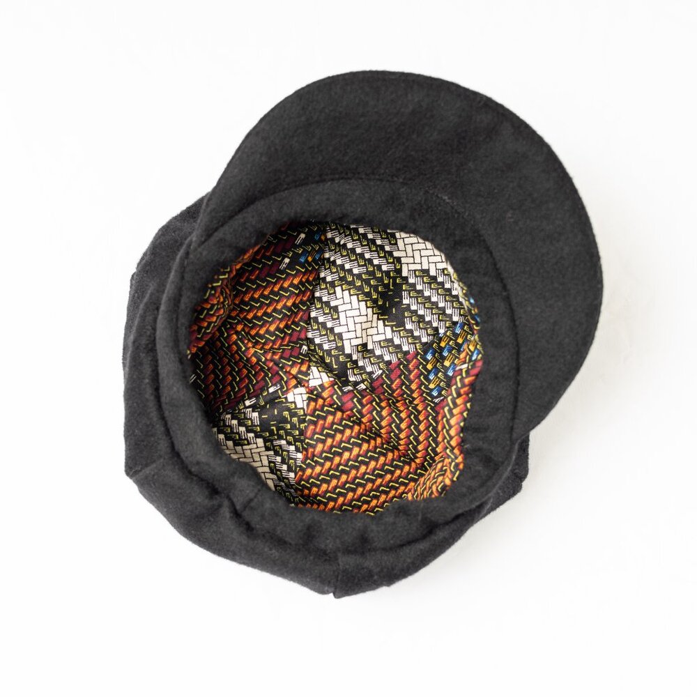 Upcycled Black Camel Hair Newsboy, Baker Boy, Paperboy Hat - Picture 6 of 6